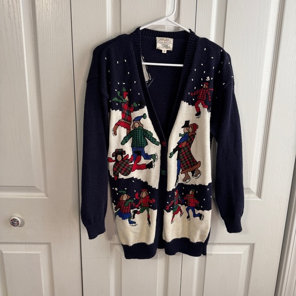 Susan Bristol 1992 ice skating embroidered cardigan size small - Picture 1 of 7